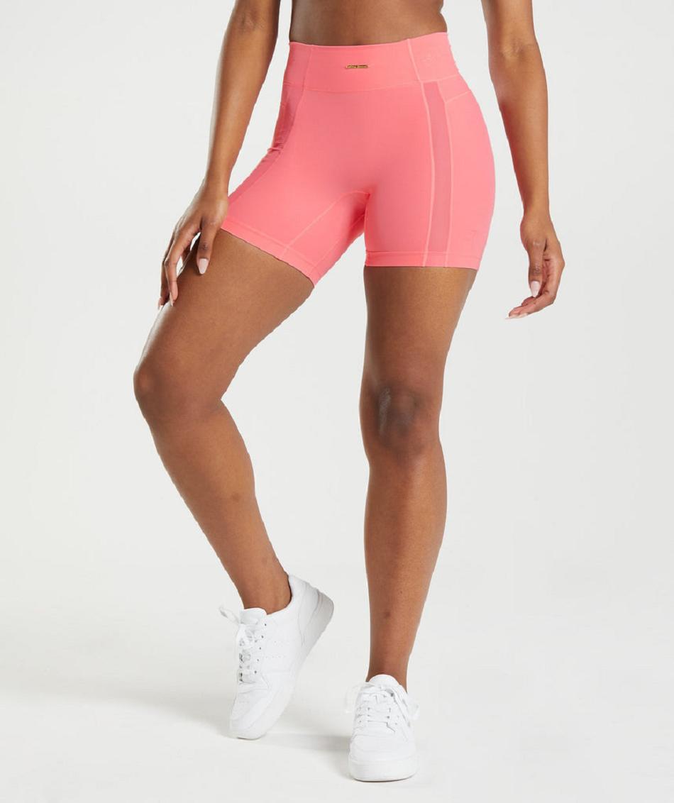 Pantalones Cortos Gymshark Whitney Mesh Mujer Rosas | CO 2772KOR